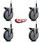 Service Caster 6'' Thermoplastic Rubber Swivel 3/4'' Expanding Stem Caster Set with Brake, 4PK SCC-EX20S614-TPRB-PLB-34-4 - alternate 2